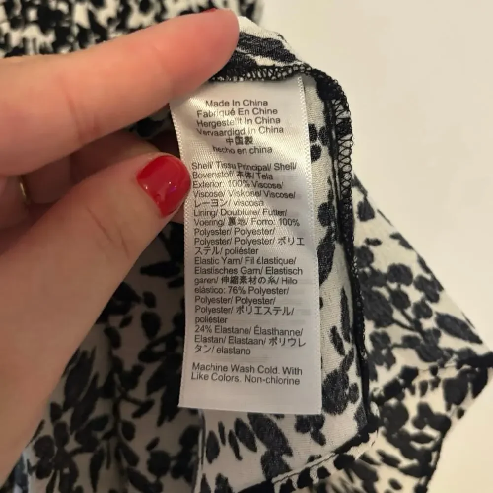 NWT Madewell Tie Shoulder Midi Dress in Floral Black Size 0 - Picture 7 of 9